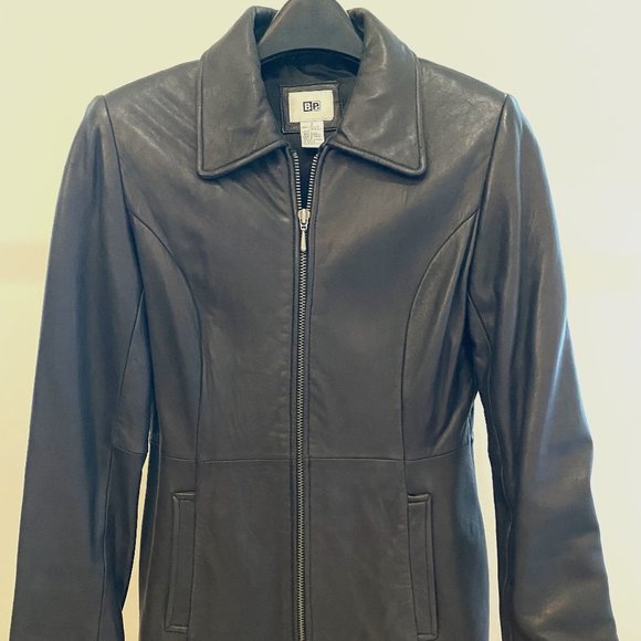 Nordstrom BP Soft Lambskin Leather Zip Jacket - Picture 1 of 9